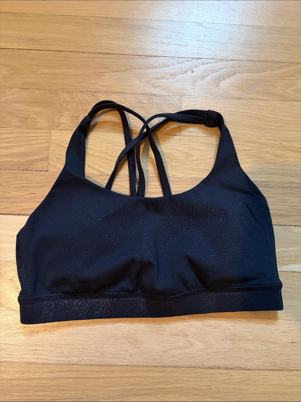 Lululemon Black Sparkle Strappy Sports Bra